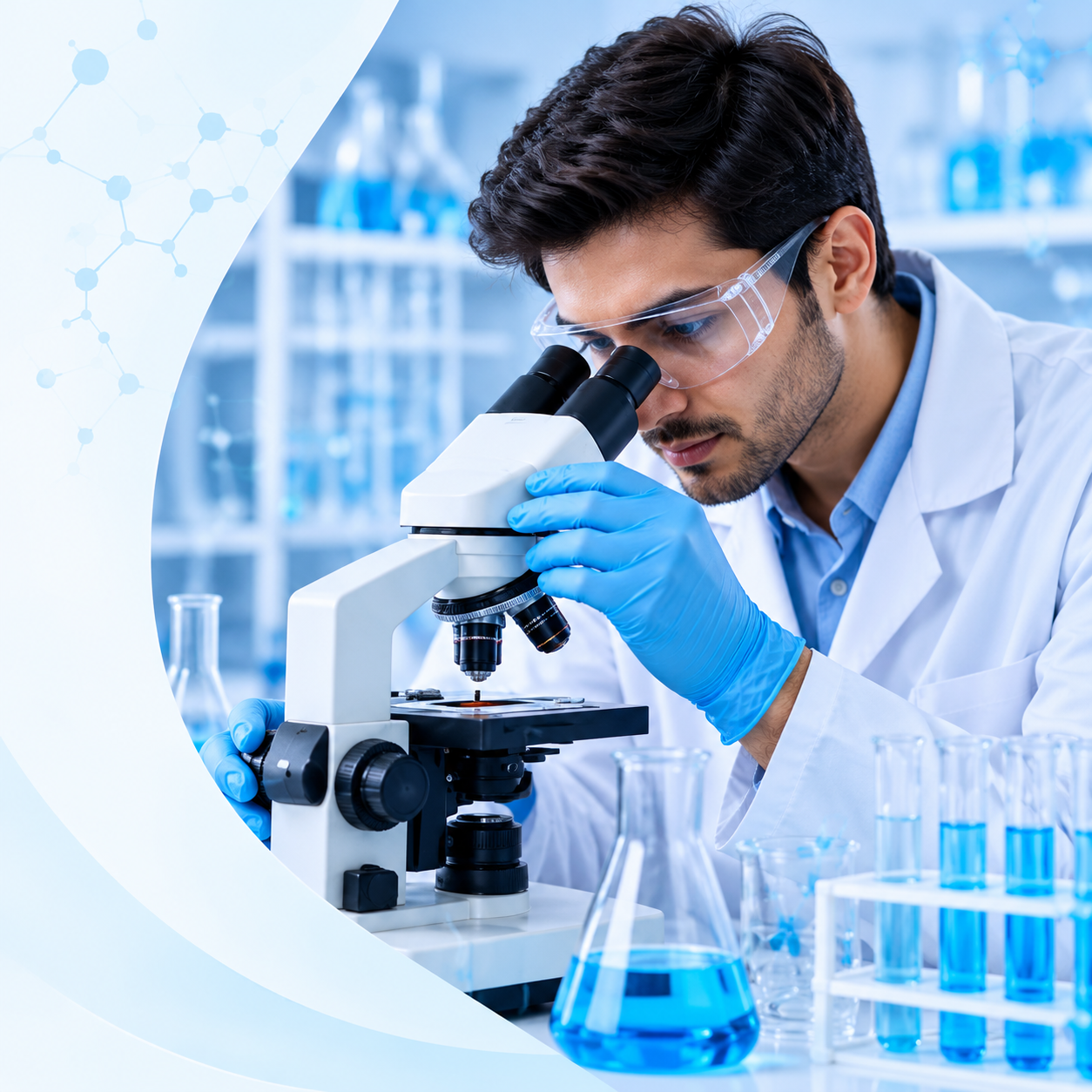 Scientist working with laboratory equipment